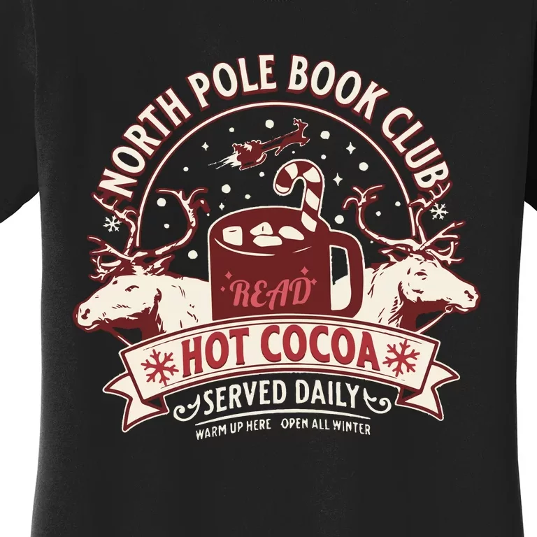 North Pole Book Club Bookish Christmas Women's T-Shirt