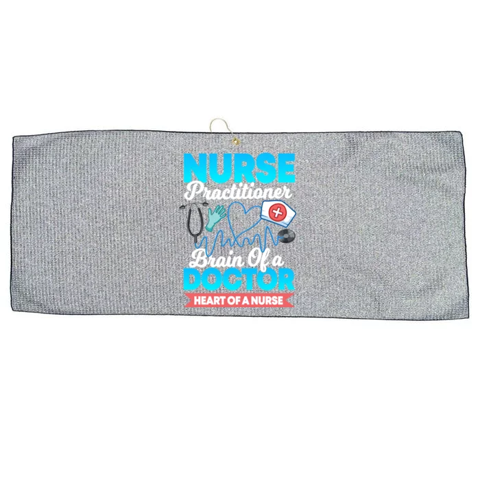 Nurse Practitioner Brain Of A Doctor Heart Of A Nurse Gift Cute Gift Large Microfiber Waffle Golf Towel