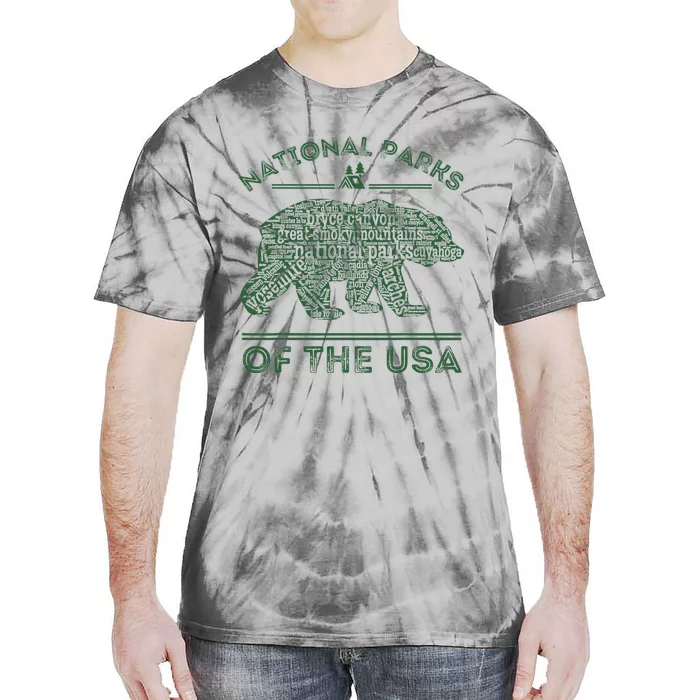 National Parks Bear Hiking Travel Camping Outdoors Retro Usa Tie-Dye T-Shirt