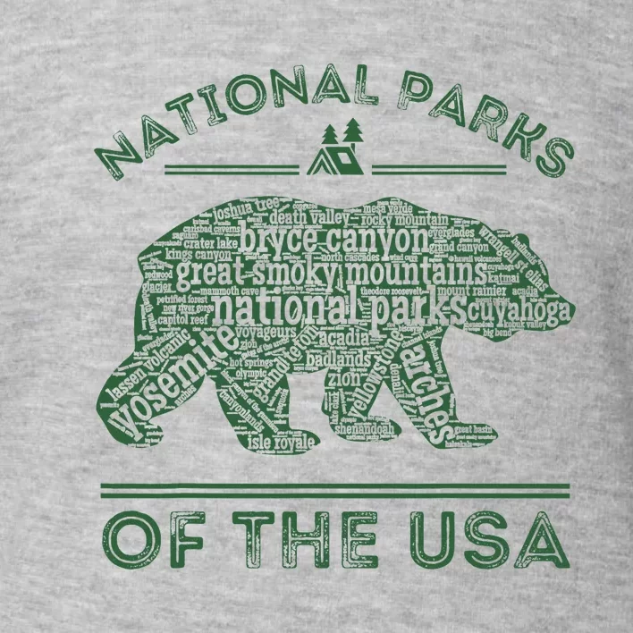 National Parks Bear Hiking Travel Camping Outdoors Retro Usa Toddler Sweatshirt