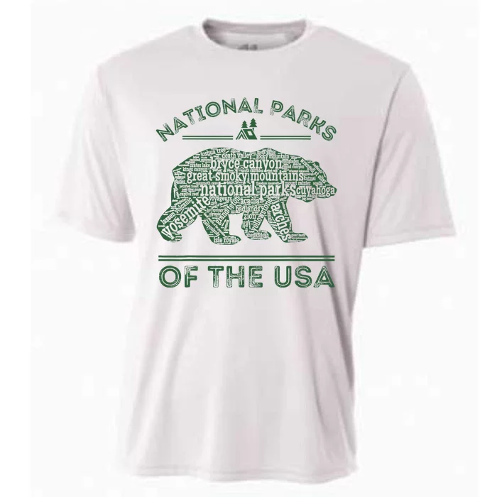 National Parks Bear Hiking Travel Camping Outdoors Retro Usa Cooling Performance Crew T-Shirt