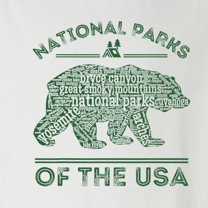 National Parks Bear Hiking Travel Camping Outdoors Retro Usa Toddler Long Sleeve Shirt