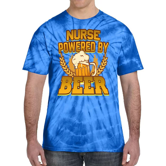 Nurse Powered By Beer Nursing Humor Cool Gift Tie-Dye T-Shirt