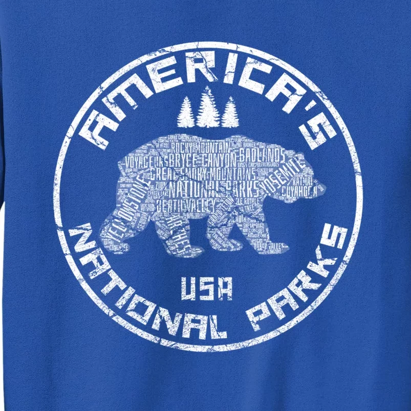 National Parks Bear Hiking Travel Camping Outdoors Retro Usa Gift Tall Sweatshirt