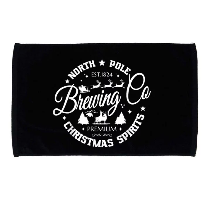 North Pole Brewing Co Christmas Spirits Funny Christmas Microfiber Hand Towel