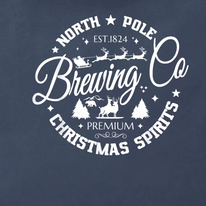 North Pole Brewing Co Christmas Spirits Funny Christmas Zip Tote Bag