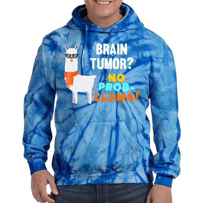 No Probgiftllama Brain Tumor Survivor Recovery Get Well Funny Gift Cool Gift Tie Dye Hoodie