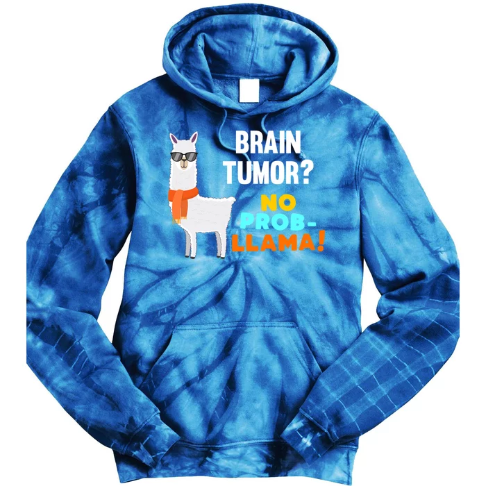 No Probgiftllama Brain Tumor Survivor Recovery Get Well Funny Gift Cool Gift Tie Dye Hoodie