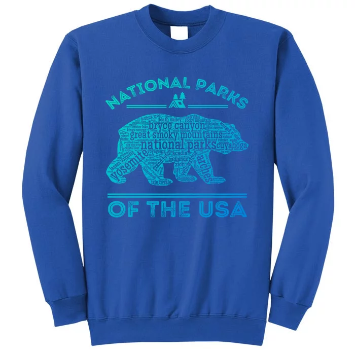 National Parks Bear Hiking Travel Camping Outdoors Retro Usa Cool Gift Sweatshirt