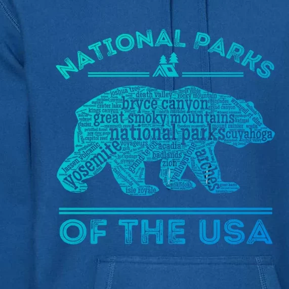 National Parks Bear Hiking Travel Camping Outdoors Retro Usa Cool Gift Premium Hoodie