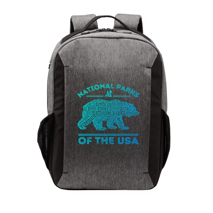 National Parks Bear Hiking Travel Camping Outdoors Retro Usa Cool Gift Vector Backpack