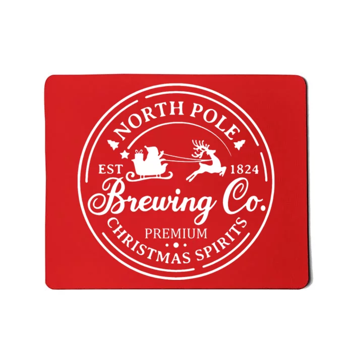 North Pole Brewing Co Shirt Santa Sleigh Rides Christmas Mousepad