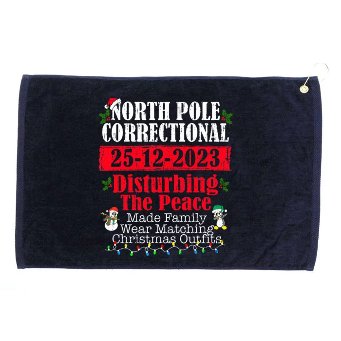 North Pole Correctional Made Family wear Christmas Pajamas Grommeted Golf Towel