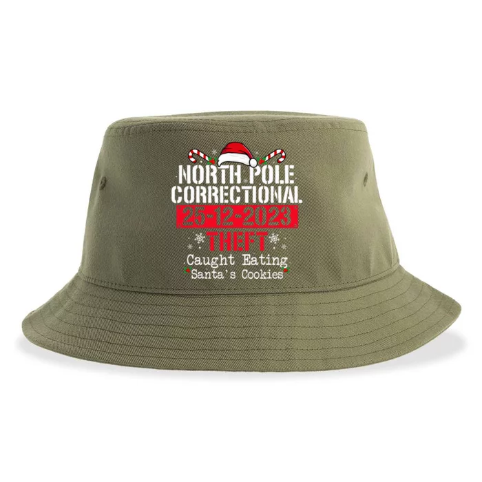 North Pole Correctional Theft Family Matching Christmas Sustainable Bucket Hat