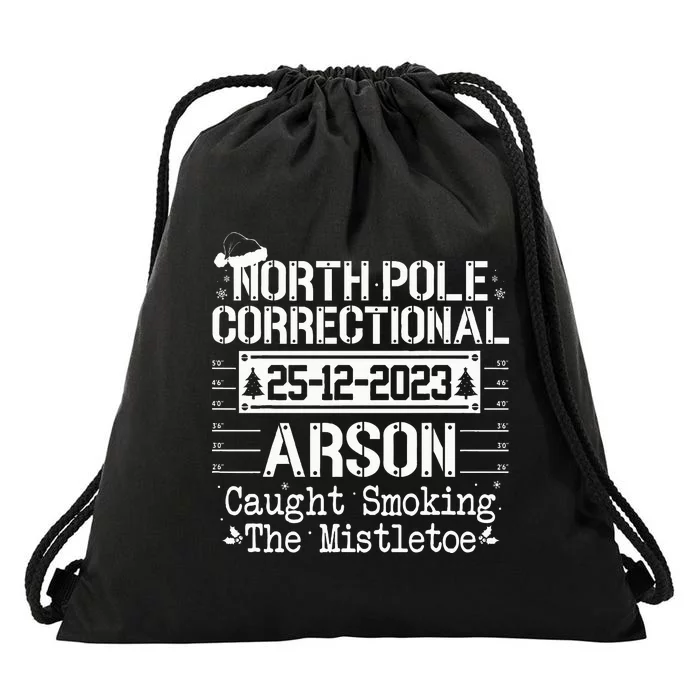 North Pole Correctional Arson Matching Family Christmas Drawstring Bag