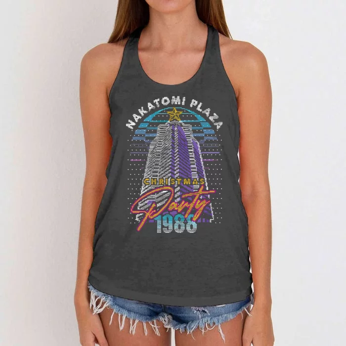 Nakatomi Plaza Christmas Plaza Party 1988 Women's Knotted Racerback Tank