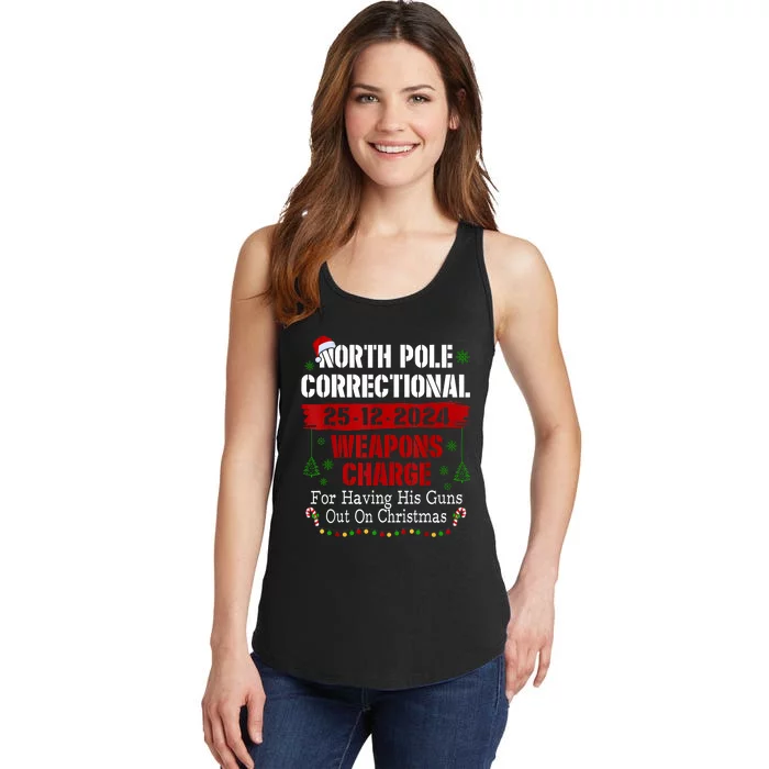 North Pole Correctional Weapons Charge For Having His Guns Ladies Essential Tank