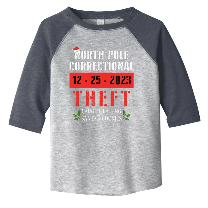 North Pole Correctional Theft Caught Eating Santa's Cookies Toddler Fine Jersey T-Shirt