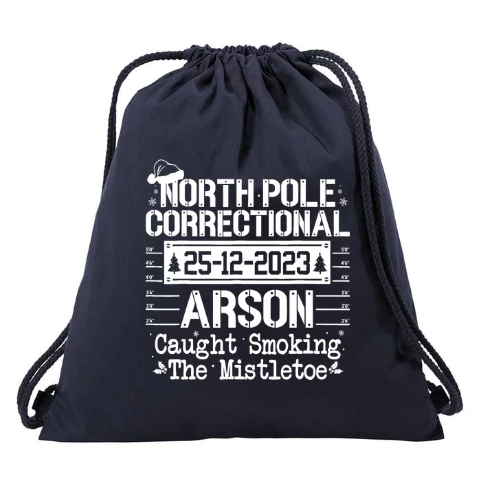 North Pole Correctional Arson Matching Family Christmas Drawstring Bag