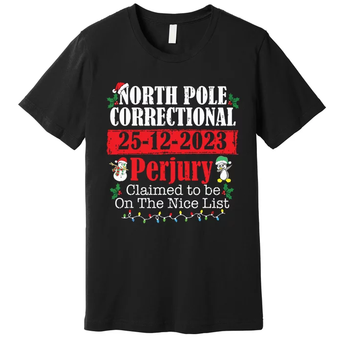 North Pole Correctional Perjury Family Matching Christmas Premium T-Shirt