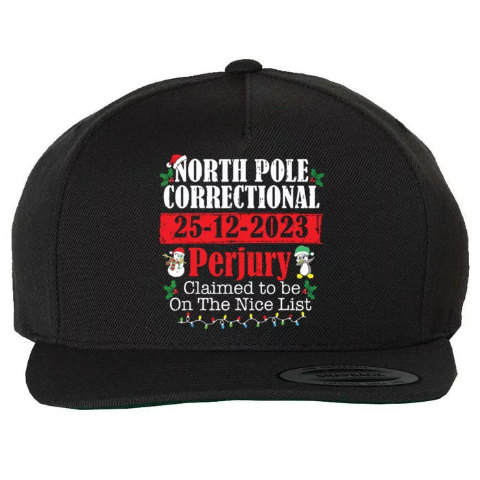 North Pole Correctional Perjury Family Matching Christmas Wool Snapback Cap