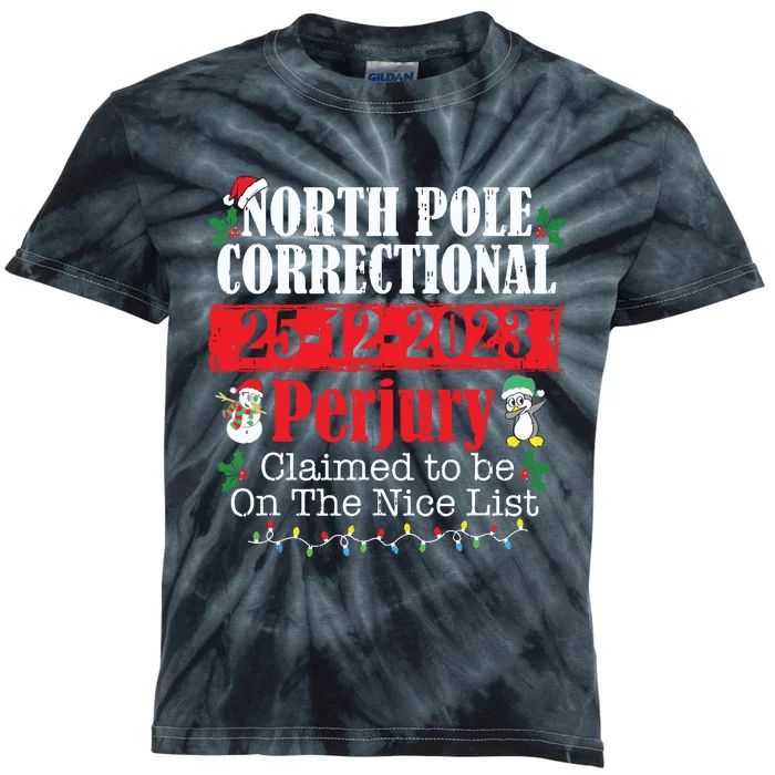 North Pole Correctional Perjury Family Matching Christmas Kids Tie-Dye T-Shirt