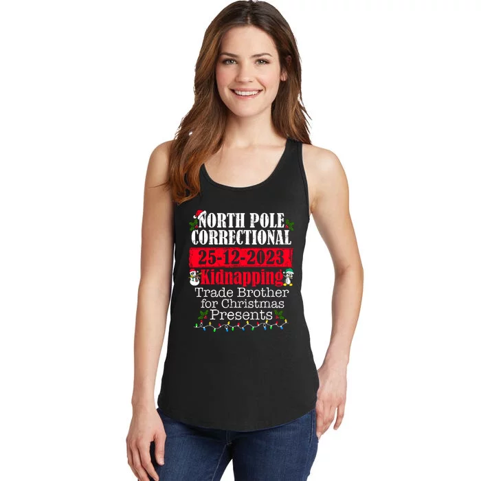 North Pole Correctional Kidnapping Traded Brother Christmas Ladies Essential Tank