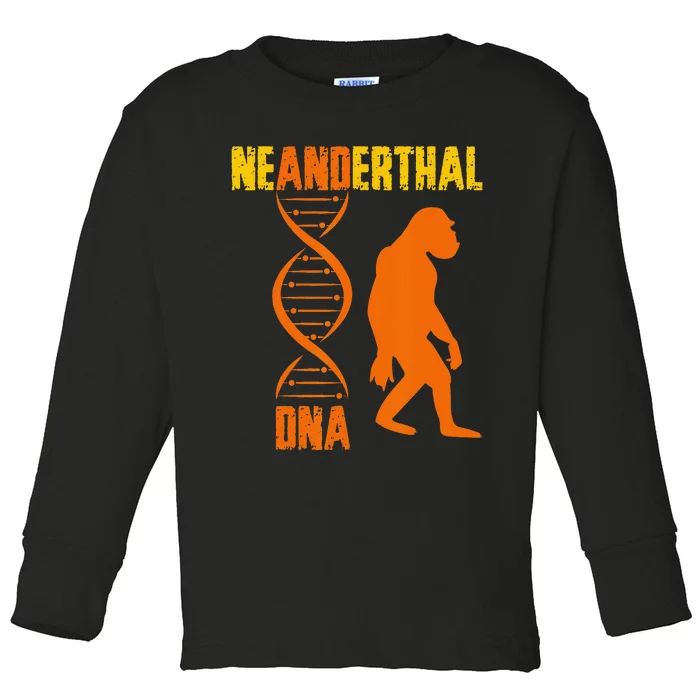 Neanderthal Primate Cave DNA Genetics Paleoanthropology Toddler Long Sleeve Shirt