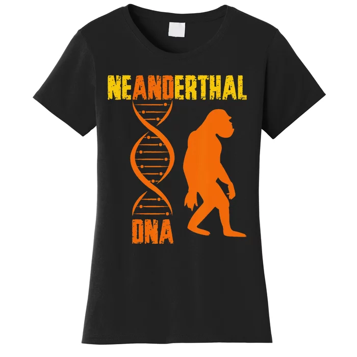 Neanderthal Primate Cave DNA Genetics Paleoanthropology Women's T-Shirt