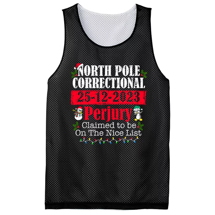 North Pole Correctional Perjury Family Matching Christmas Mesh Reversible Basketball Jersey Tank