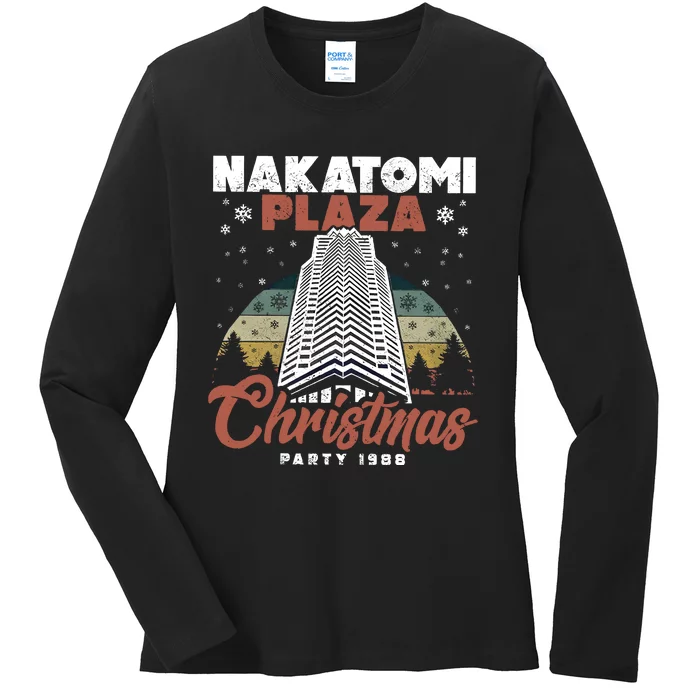 Nakatomi Plaza Christmas Party 1988 Vintage Ladies Long Sleeve Shirt