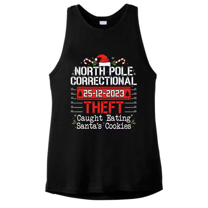 North Pole Correctional Theft Fun Matching Family Christmas Ladies Tri-Blend Wicking Tank