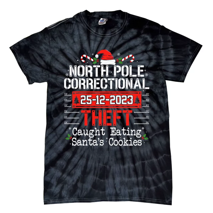 North Pole Correctional Theft Fun Matching Family Christmas Tie-Dye T-Shirt