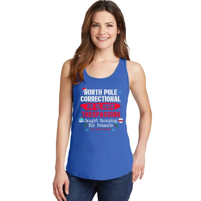 North Pole Correctional Trespassing Caught Snooping Presents Ladies Essential Tank