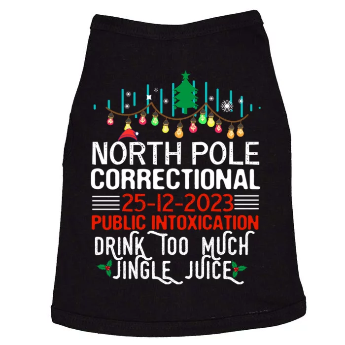 North Pole Correctional Public Intoxication Family Christmas Doggie Tank