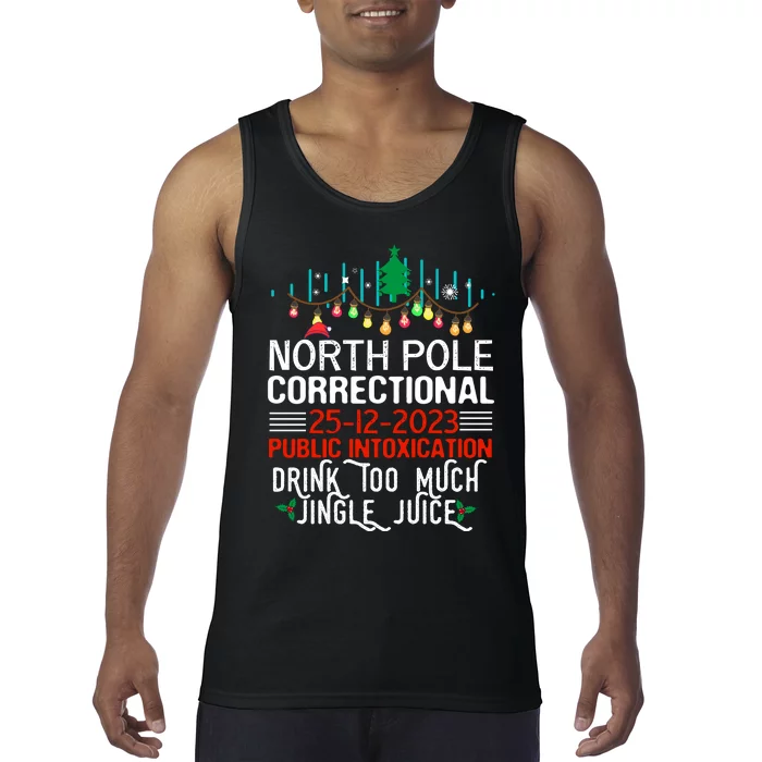 North Pole Correctional Public Intoxication Family Christmas Tank Top