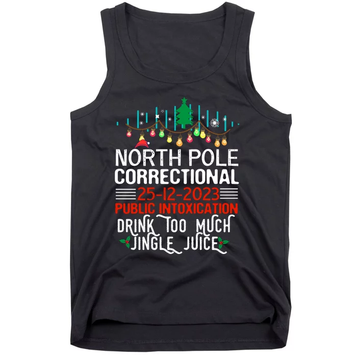 North Pole Correctional Public Intoxication Family Christmas Tank Top