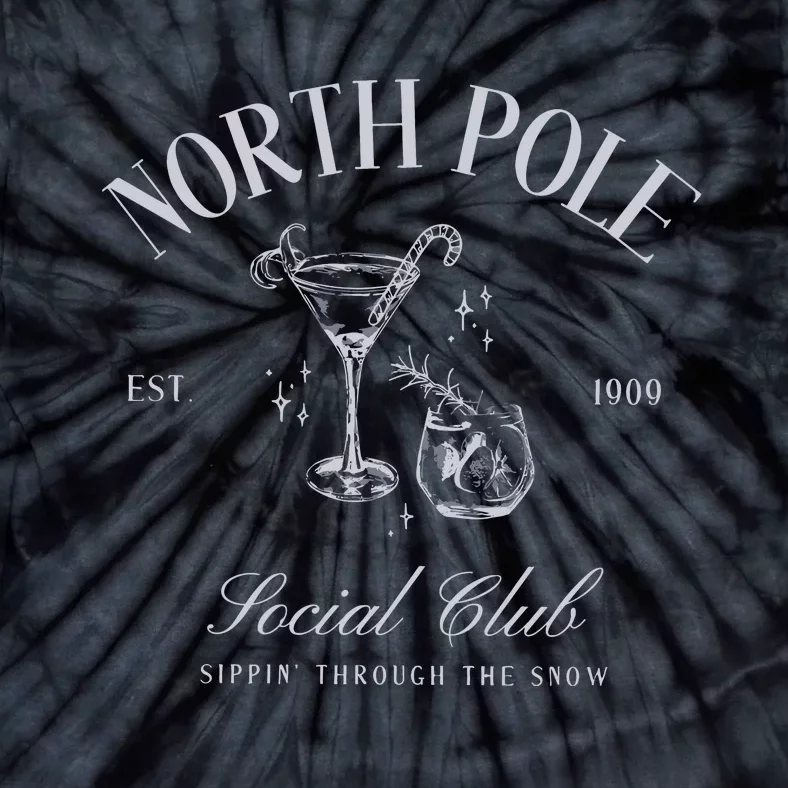 North Pole Club Christmas Cocktail Social Club Tie-Dye T-Shirt