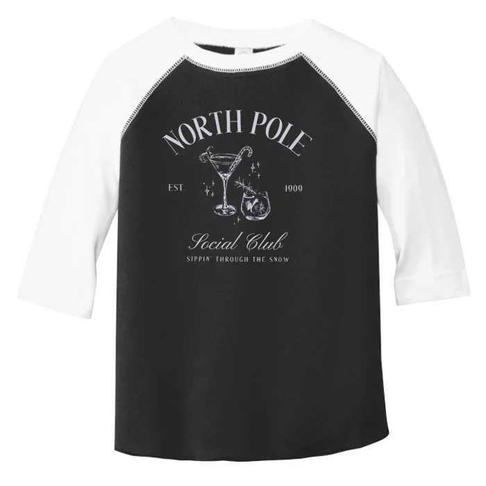 North Pole Club Christmas Cocktail Social Club Toddler Fine Jersey T-Shirt