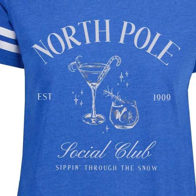 North Pole Club Christmas Cocktail Social Club Enza Ladies Jersey Football T-Shirt