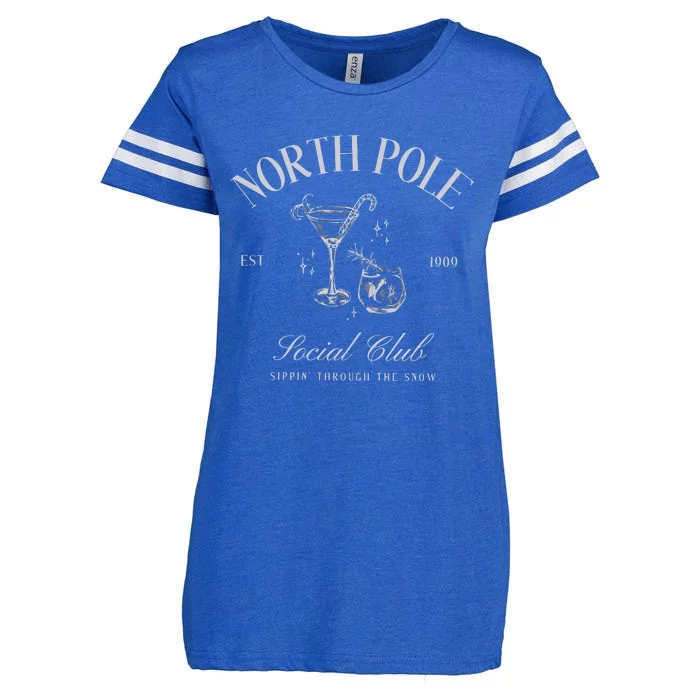 North Pole Club Christmas Cocktail Social Club Enza Ladies Jersey Football T-Shirt