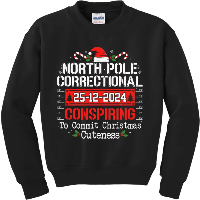 North Pole Correctional Conspiring Matching Family Christmas Kids Sweatshirt