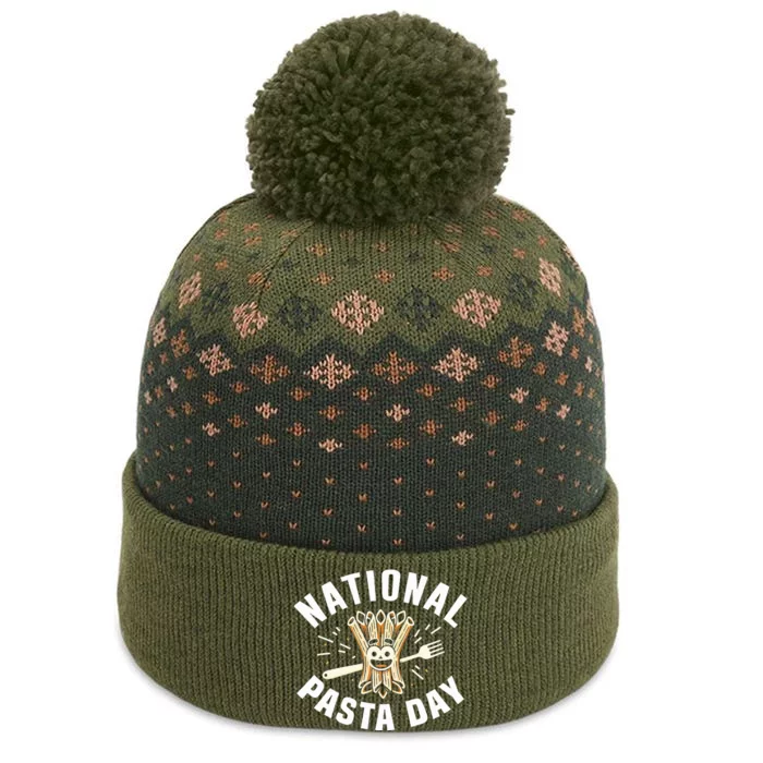 National Pasta Day Lovers The Baniff Cuffed Pom Beanie