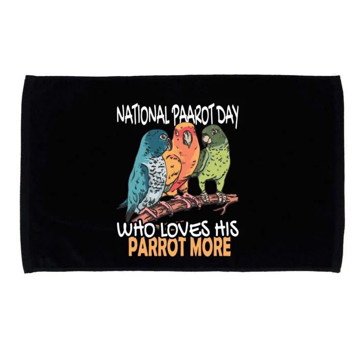 National Parrot Day Cockatiel Bird Tropical Parrots Gift Microfiber Hand Towel