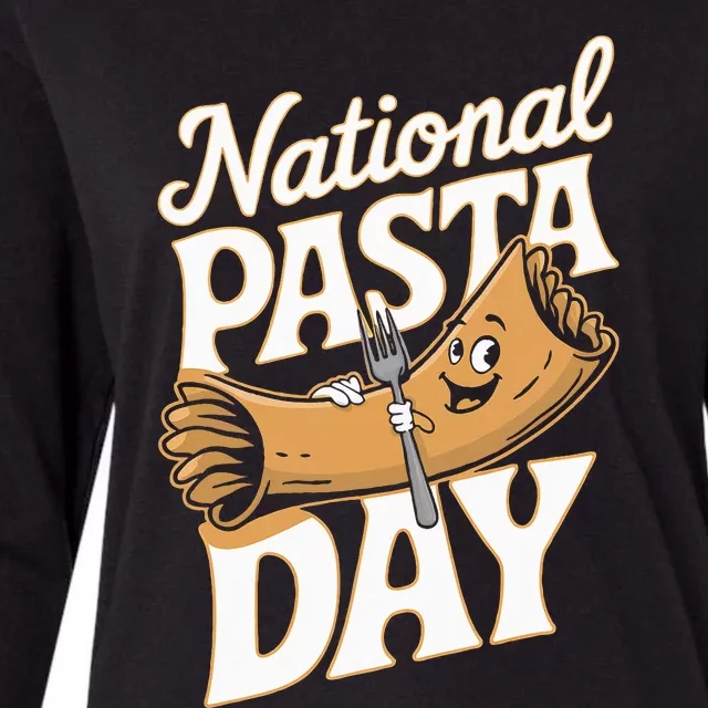 National Pasta Day Lovers Design For Foodies Food Lover Womens Cotton Relaxed Long Sleeve T-Shirt