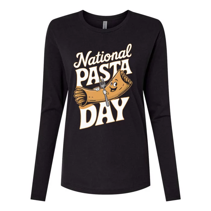 National Pasta Day Lovers Design For Foodies Food Lover Womens Cotton Relaxed Long Sleeve T-Shirt