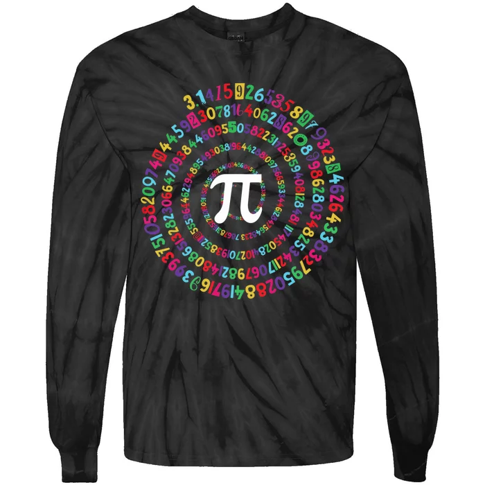 National Pi Day Colorful Math Teacher Lover Gifts Tie-Dye Long Sleeve Shirt