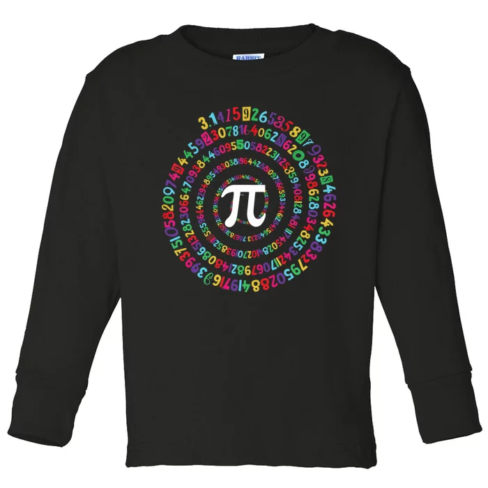 National Pi Day Colorful Math Teacher Lover Gifts Toddler Long Sleeve Shirt