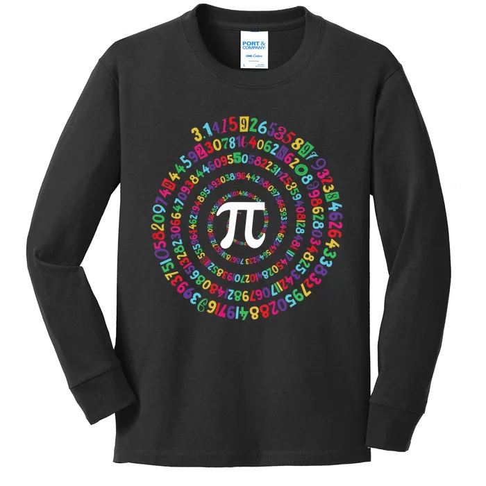 National Pi Day Colorful Math Teacher Lover Gifts Kids Long Sleeve Shirt