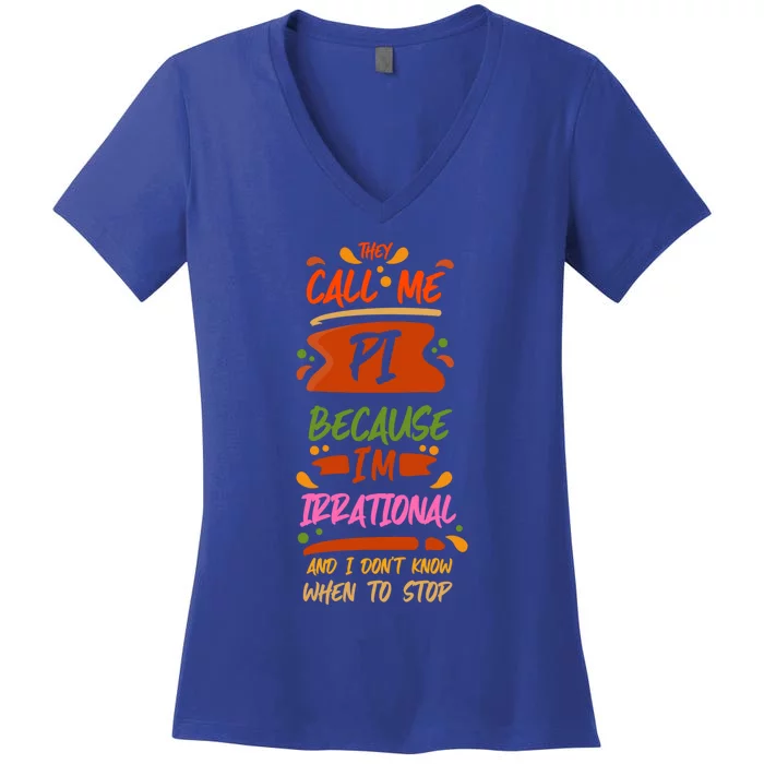 National Pi Day Irrational Math Teacher Symbol Geek Science Gift Women's V-Neck T-Shirt